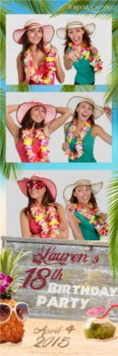 Hawaiian theme party photo strip sample.