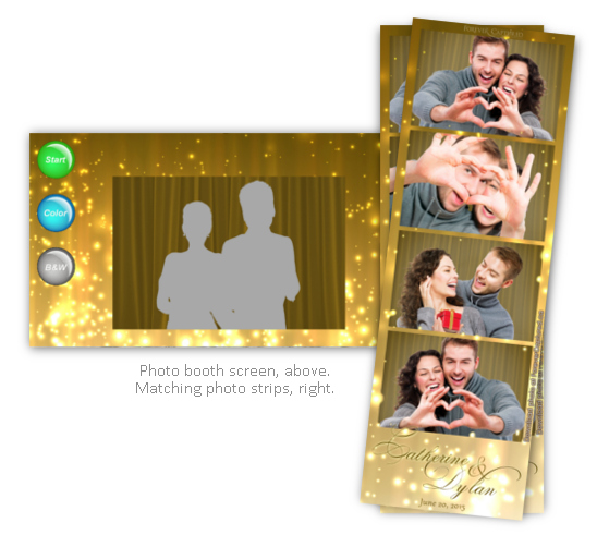 Wedding champaign photo strip with screen shot.