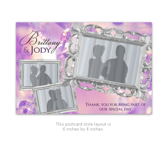 Classy, elegant wedding photo booth layout with silver and sparkle.