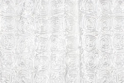 Sample white swirl photo booth backdrop curtain.